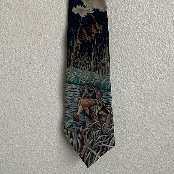 Field & Stream Novelty Necktie Duck Hunting‎ Dog Retriever Outdoors - Picture 6 of 6